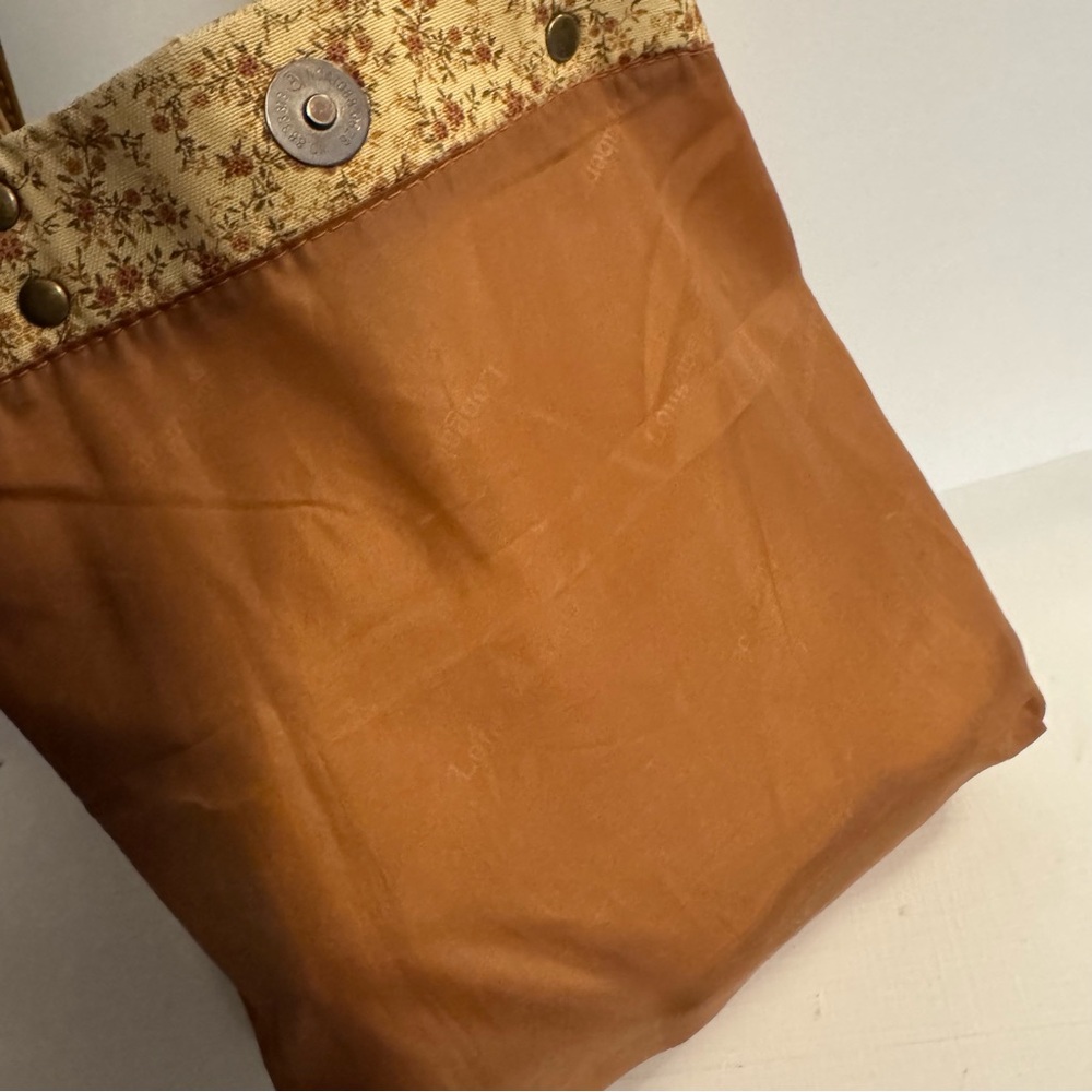 LONGABERGER Small Tote Book Bag Tan Floral - Picture 9 of 16